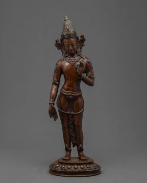 Avalokiteshvara (Chenrezig) Statue | Small Buddha Statue | Tibetan Buddhist Hand-carved Sculpture | Bodhisattva Artwork | Buddhist Decor